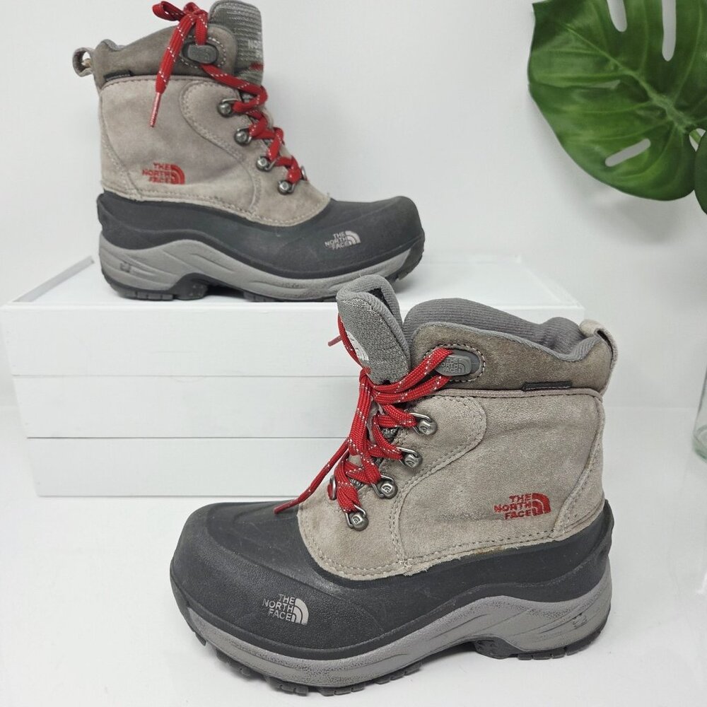 The North Face Kids 3 Youth Grey Chilkat Lace II Boots Winter Snow Waterproof